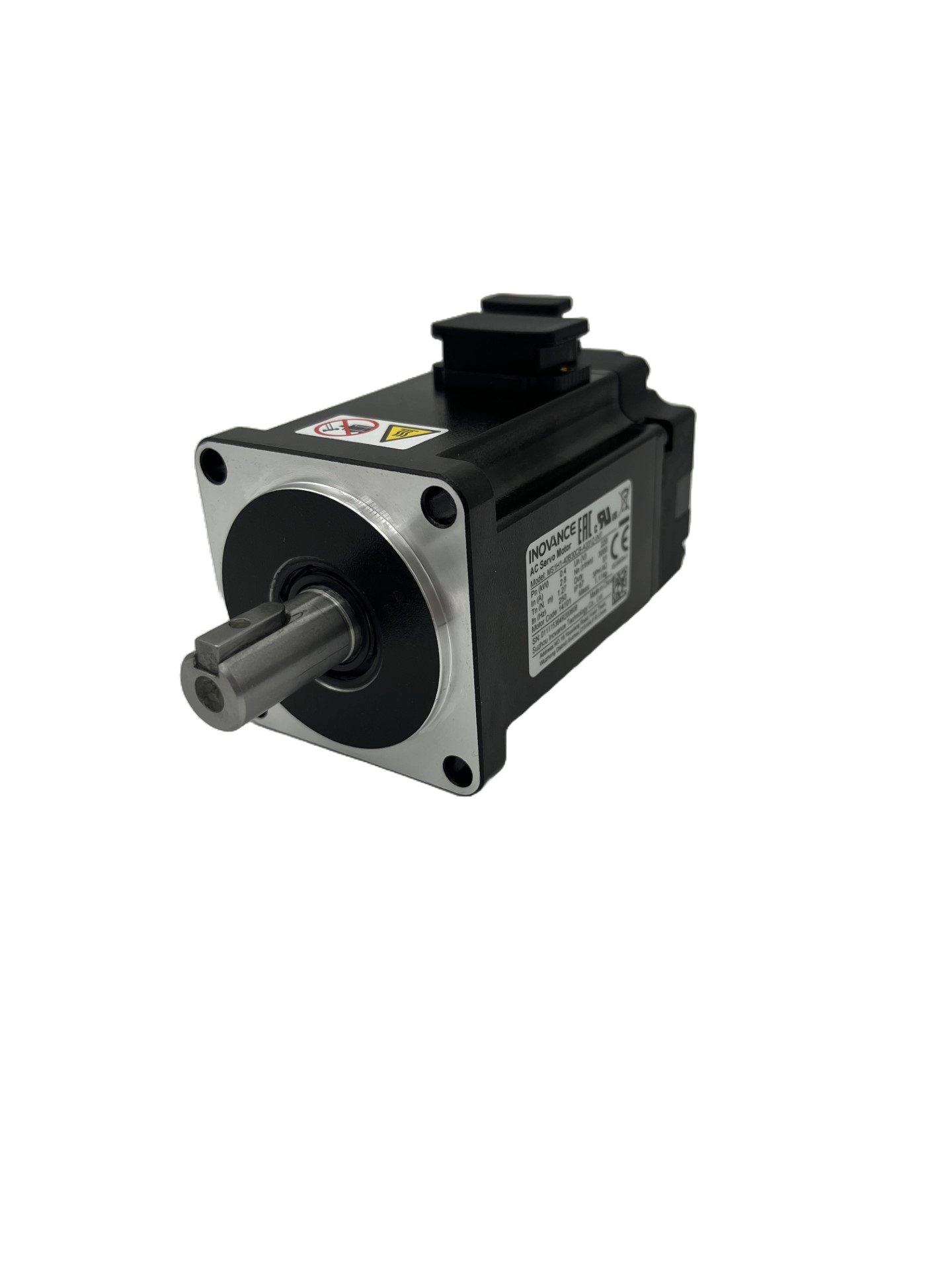 Inovance servo motor. 750w.  Frame 80mm. Low Inertia. Un=230V. In=4.8A. Pn=750W. Mn=2.39Nm. Nn=3000rpm. 23Bit multiturn encoder. IP65 (shaft IP54). Mini-connector. keyed shaft. oil seal. with brake