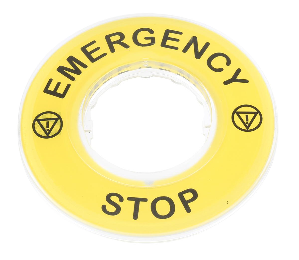 E. STOP LEGEND PLATE 60MM REPLACES ZBY9330