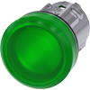 Indicator lights, 22 mm, round, metal, shiny, green, lens, smooth, with laser labeling, inscription or symbol Customer-specific selection with SIRIUS ACT configurator (CIN)