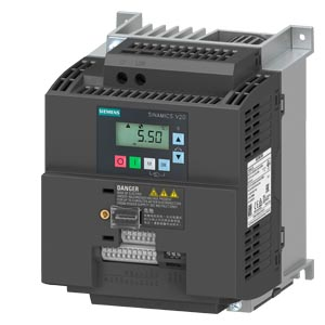 SINAMICS V20 1AC 200-240V -15/+10% 47-63Hz 2.2kW with 150% overload for 60 integrated Filter C1 I/O: 4 DI. 2 DQ. 2AI. 1AO Fieldbus: USS/Modbus with built-in BOP protection IP20/UL open Type Size:AD 136x176.5x160(WxHxD)