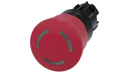 EMERGENCY STOP mushroom pushbutton, illuminable, 22 mm, round, plastic, red, 40 mm, positive latching, acc. to EN ISO 13850, rotate-to-unlatch