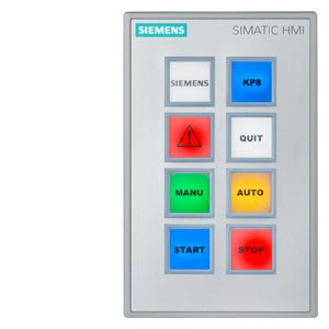 SIMATIC HMI KP8 PN Key Panel. 8 short-stroke switches with multi-colored LEDs. PROFINET interfaces 8 configurable DI/DO pins. 24 V DC can be looped through parameterizable as of STEP 7 V5.5