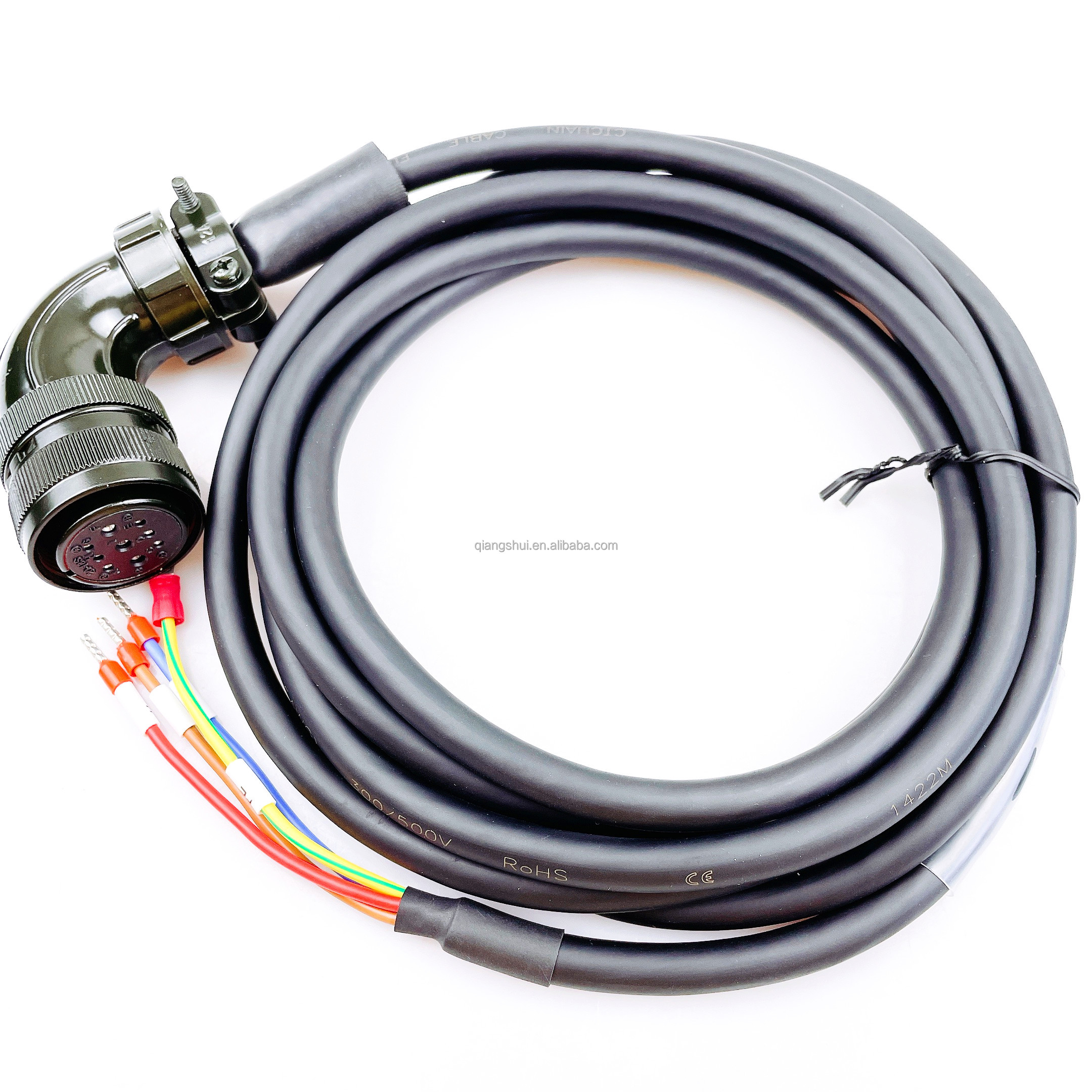 Servo Drive Power cable 5m. 4mm²/ AWG12. MS1H3 Servo motors >= 4.4kW