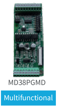 Multifunctional encoder card. compatible with differential. open-collector and push-pull encoder types.
Supports di?erential output and open-collector output..MD520 compatible (01013147)