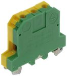 PEN terminal thermoplast PA6.6 Screw terminal on both sides green-yellow. 12mm. Size 16