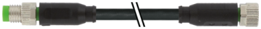 Murr M8 male 0° / M8 female 0° PVC 3x0.25 bk UL/CSA 1m