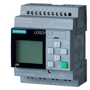 LOGO 12/24RCE logic module display PS/I/O 12/24VDC/relay 8 DI (4 AI)/4 DQ memory 400 blocks modular expandable