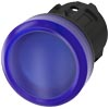 Indicator lights, 22 mm, round, plastic, blue, lens, smooth