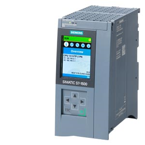 SIMATIC S7-1500T, CPU 1515TF-2 PN, central processing unit with 1.5 MB work memory for program and 4.5 MB for data, 1st interface: PROFINET IRT with 2-port switch, 2nd interface: PROFINET RT, 6 ns bit performance, SIMATIC Memory Card required 