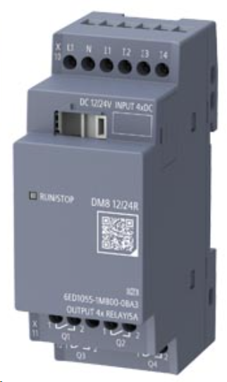 LOGO! DM8 12/24R expansion module, power supply / I/O: 12, 24 V/12 V/24 V/relay, 2 MW, 4 DI/4 DO for LOGO! 9