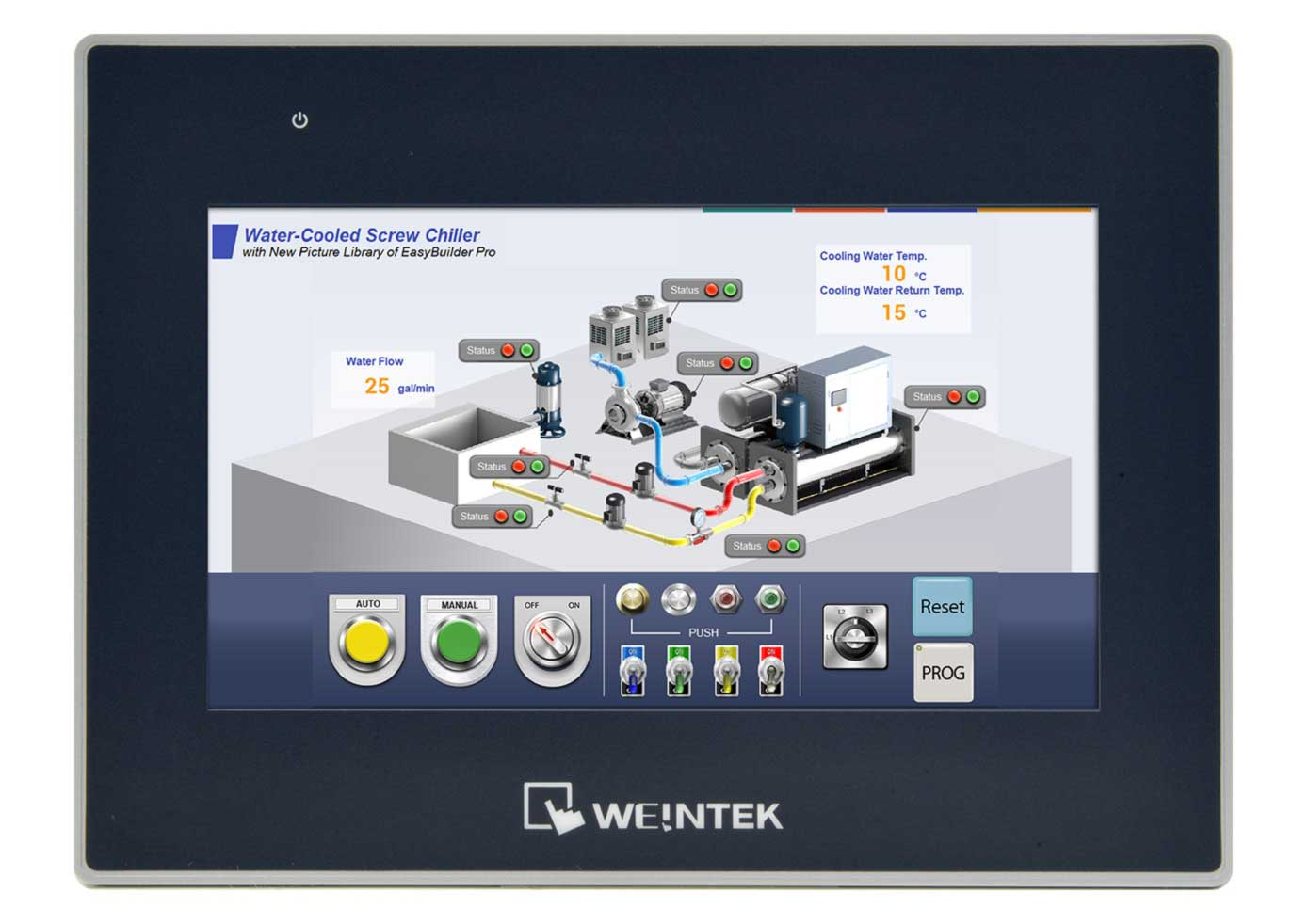Weintek HMI with easy access card cMT X Series 7in 1024 x 600 IPS LCD HMI 4GB Flash Memory & RTC COM2 & COM3. RS-485 2W. MPI.  CAN Bus 2.0A/2.0B and SAE J1939 