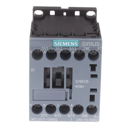 Contactor. AC-3. 5.5kW/400V. 1NC. 24V AC