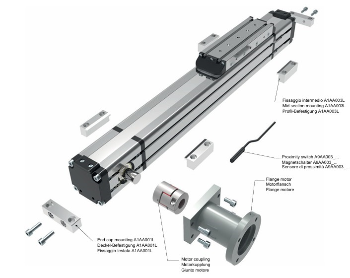 Size 55mm Belt Actuator 1500mm Stroke